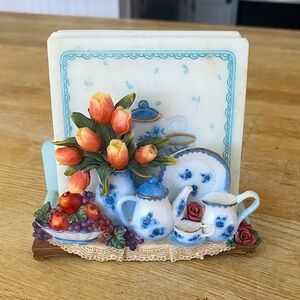 A. Richesco Corporation Vintage Tea Time Handpainted Coaster Set